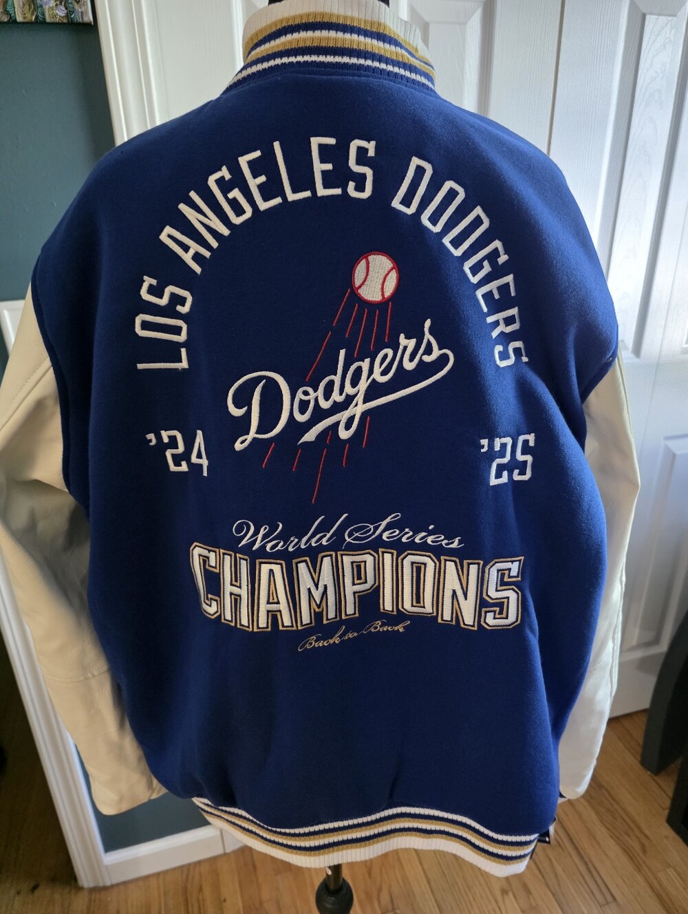 Los Angeles Dodgers 2025 World Series Champions Varsity Jacket - Blue & White